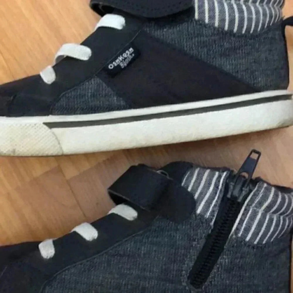 Oshkosh B'gosh High Top Gray Stripe Toddler 12 - Picture 4 of 6